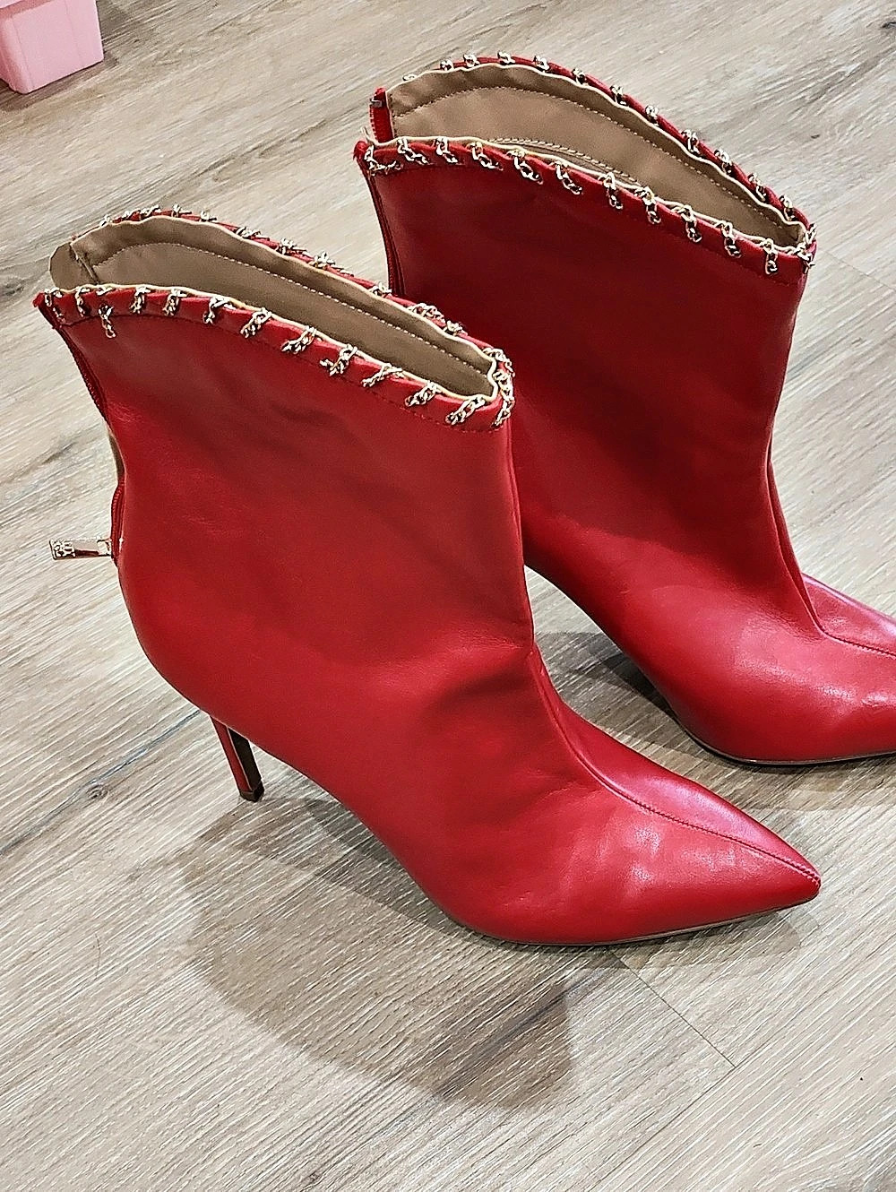 NY &Co Red Pointed-Toe Heeled Boots